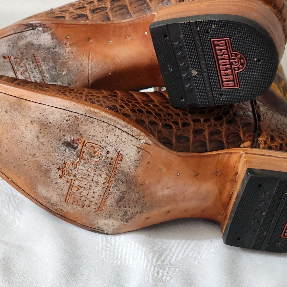 PISTELEROS Brown and Gold Western HANDMADE Cowboy Boots - Picture 2 of 7